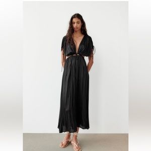 Zara Wrinkle Effect Cutout Dress